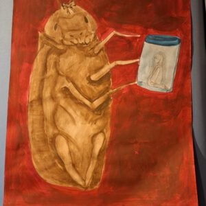 Ein gemalter Käfer.